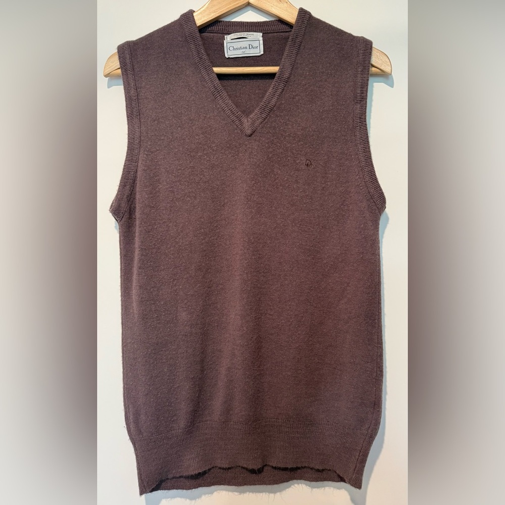 Dior Brown V-Neck Sweater Vest